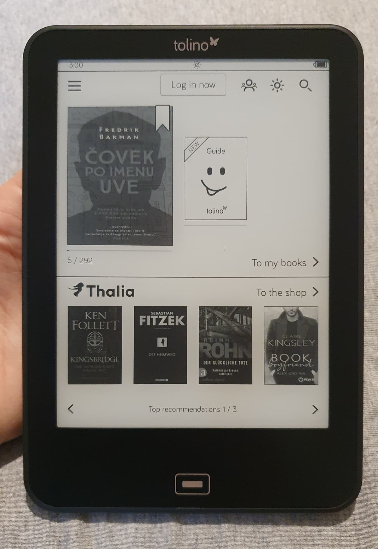 Tolino vision 4HD 6" 8GB vodootporan eBook reader — slika 1